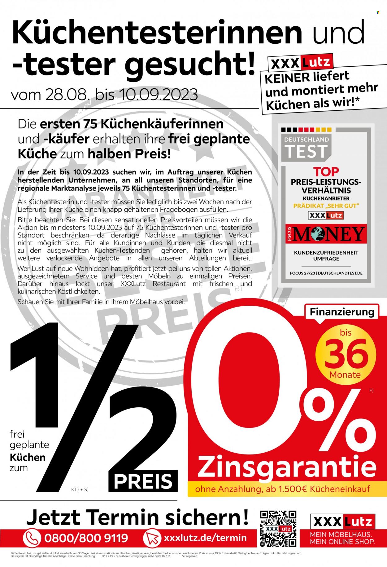 XXXLutz Prospekte  - 28.08.2023 - 23.09.2023. Seite 1