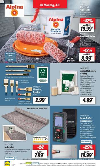 thumbnail - PARKSIDE® Abdeckfolienset, 6-teilig 2x Abdeckfolie mit Klebebandkante (ca. 55 cm x 20 m/270 cm x 10 m), 2x Abdeckplane (je ca. 4 x 5 m), 1x Abdeckpapier mit Klebebandkante (ca. 18 cm x 20 m), 1x Spezial-Folien- schneider. Je Set