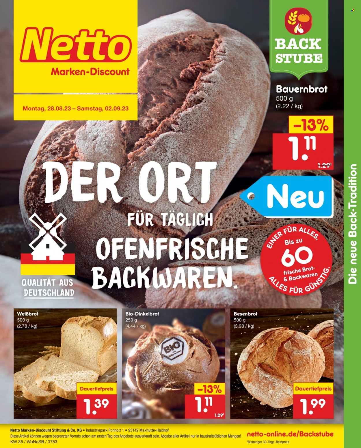 Netto Marken-Discount Prospekte  - 28.08.2023 - 2.09.2023. Seite 1