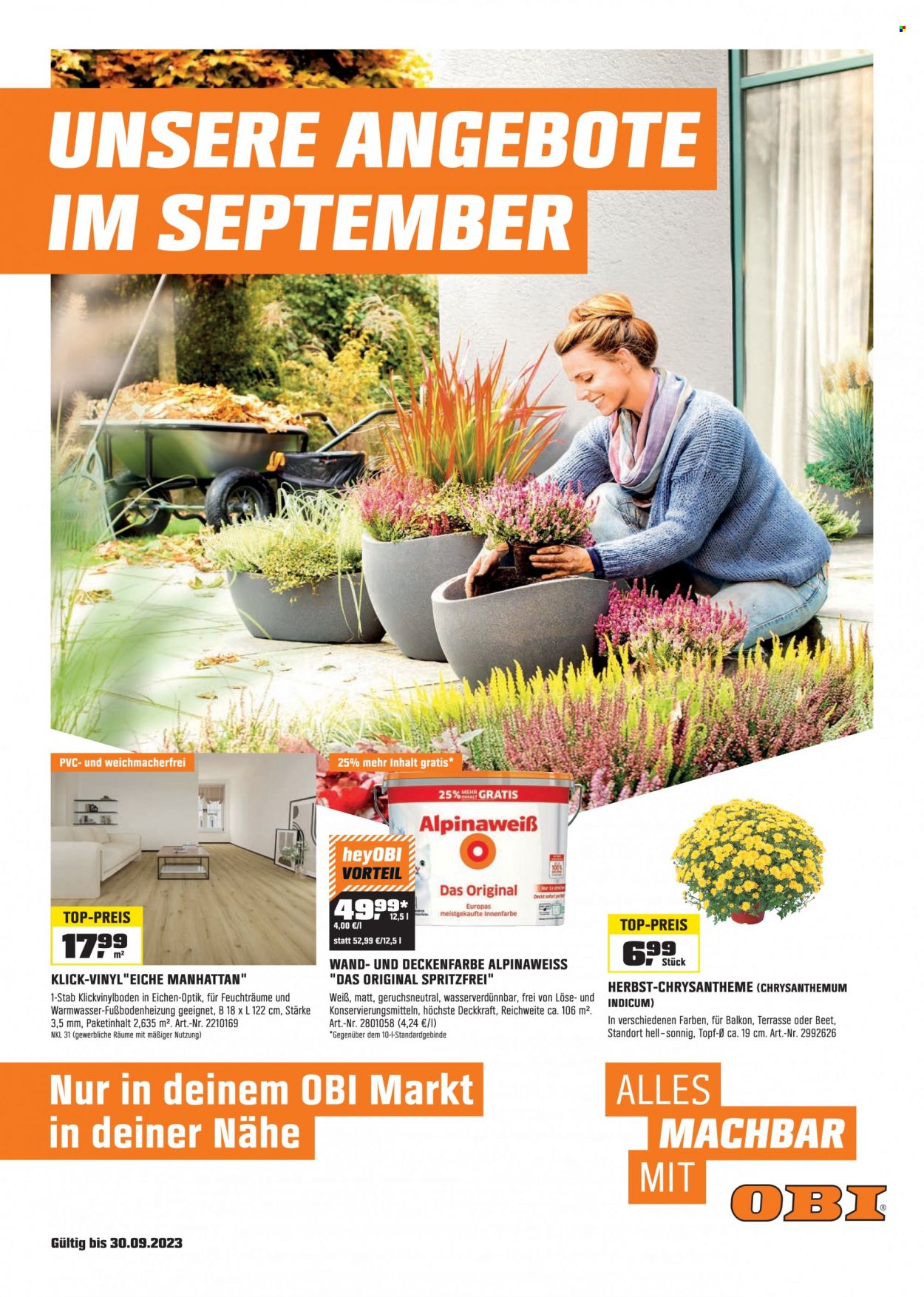 OBI Prospekte  - 1.09.2023 - 30.09.2023. Seite 1