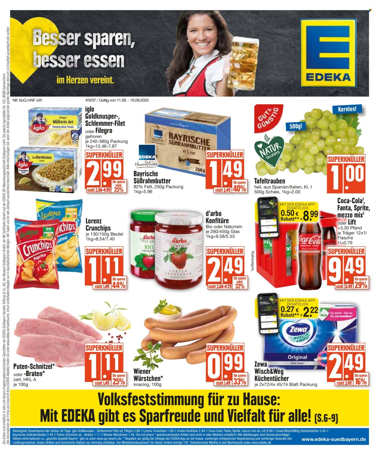 Edeka Prospekte  - 11.09.2023 - 16.09.2023. Seite 1