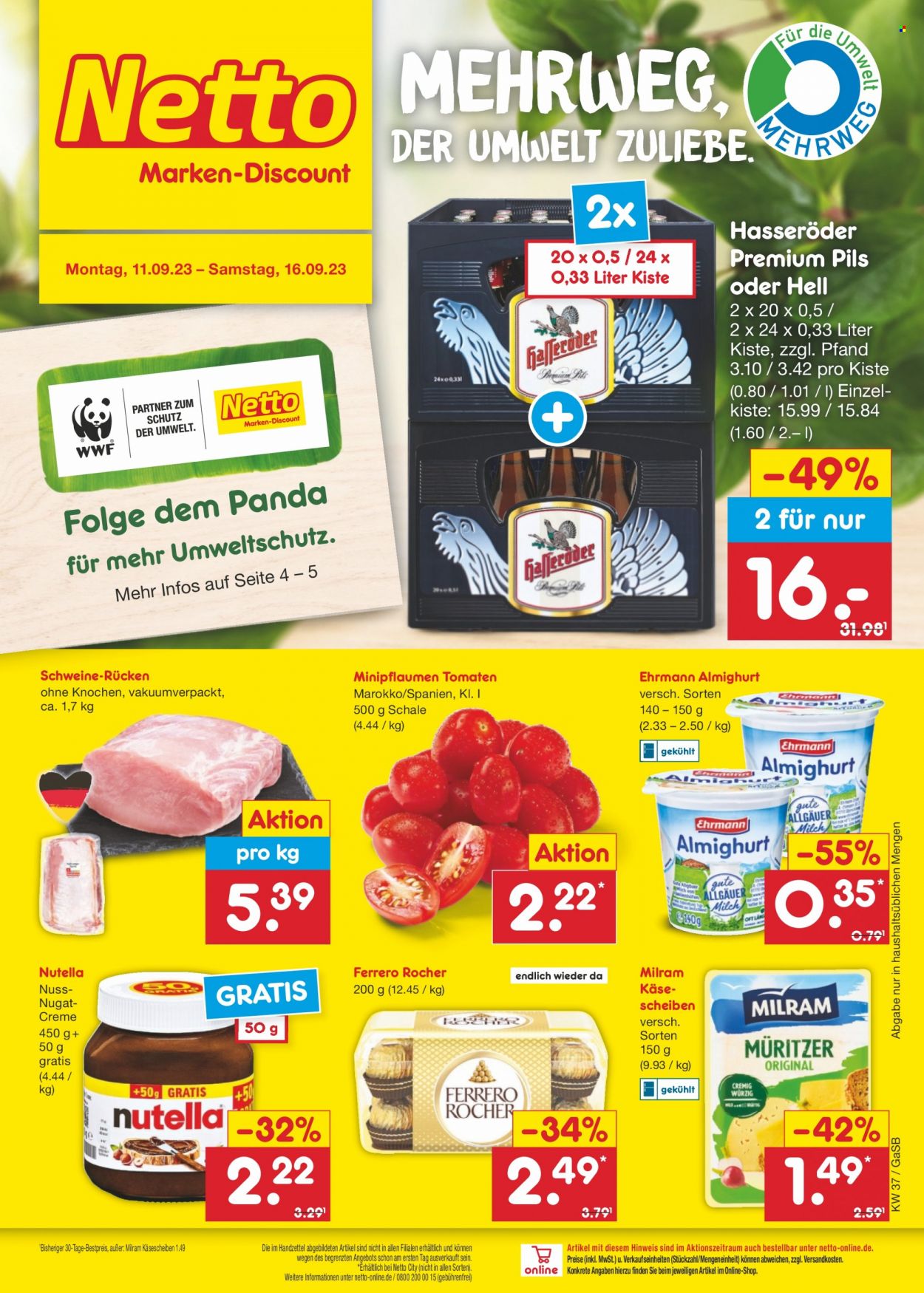 Netto Marken-Discount Prospekte  - 11.09.2023 - 16.09.2023. Seite 1
