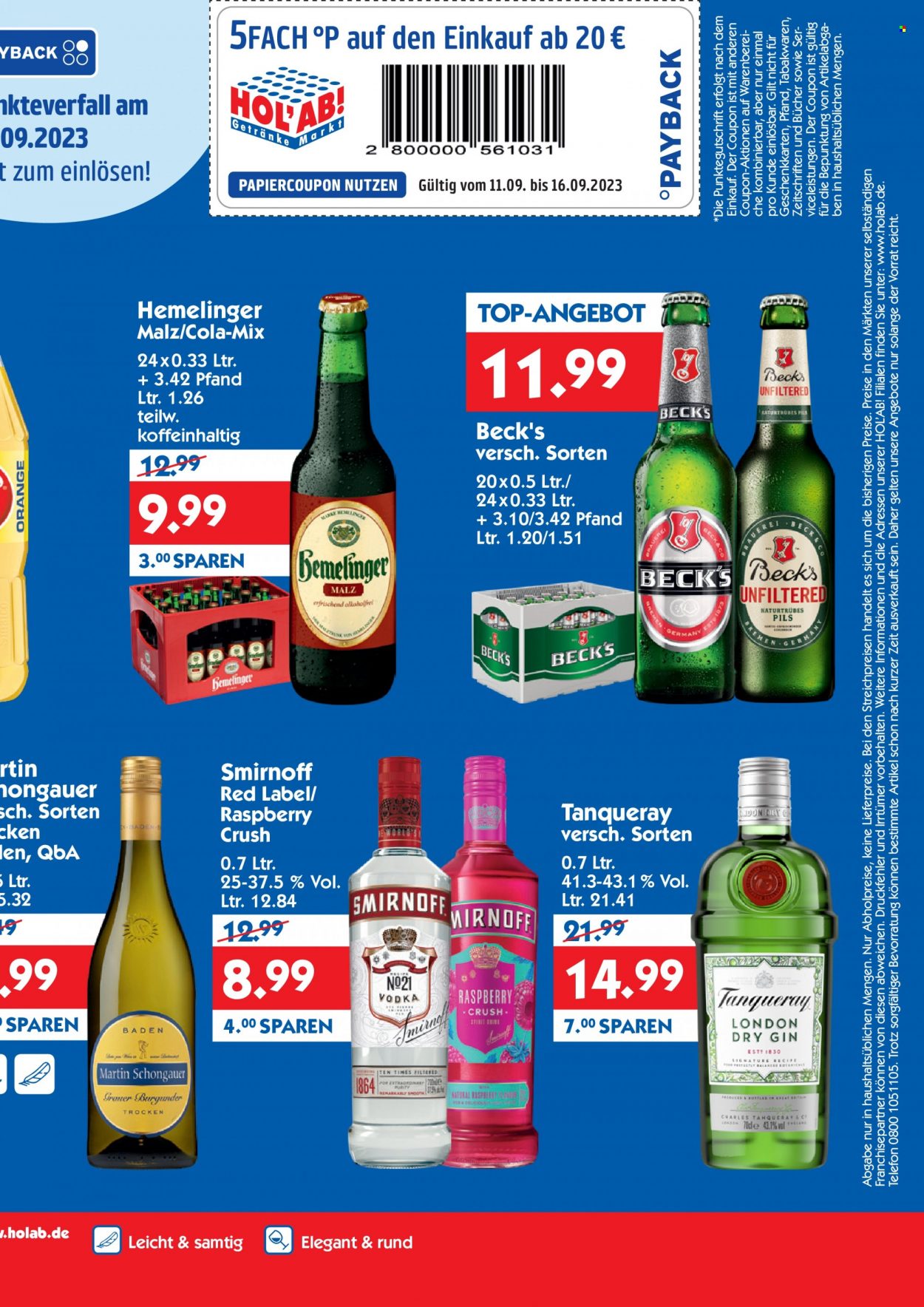 Hol'ab! Getränkemarkt Prospekte  - 11.09.2023 - 16.09.2023. Seite 3
