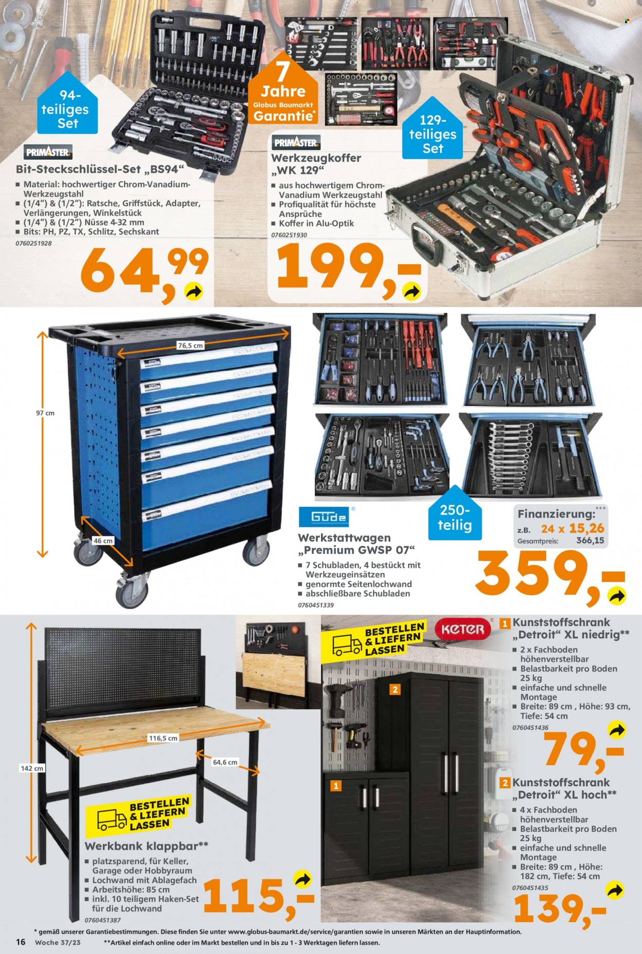 Globus Baumarkt Prospekte  - 11.09.2023 - 16.09.2023. Seite 16