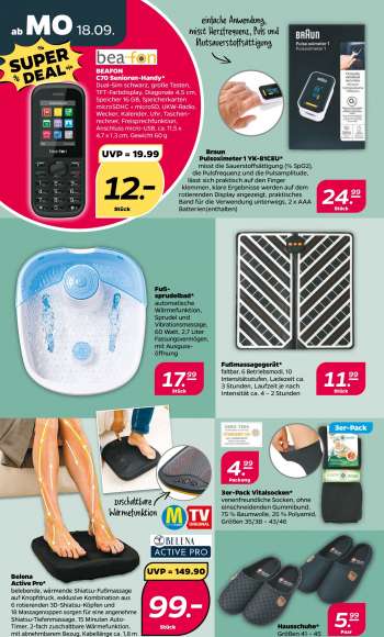 thumbnail - BEAFON C70 Senioren- Handy* Dual-Sim schwarz, große Tasten, TFT-Farbdisplay, Diagonale 4,5 cm, Speicher 16 GB, Speicherkarten microSDHC + microSD, UKW-Radio, Wecker, Kalender, Uhr, Taschen- rechner, Freisprechfunktion, Anschluss micro-USB, ca. 11,5 x 4,7 x 1,3 cm, Gewicht 60 g