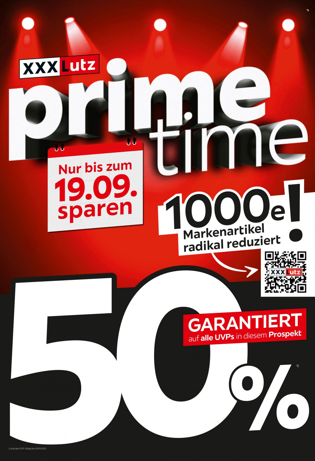 XXXLutz Prospekte  - 9.09.2023 - 19.09.2023. Seite 1