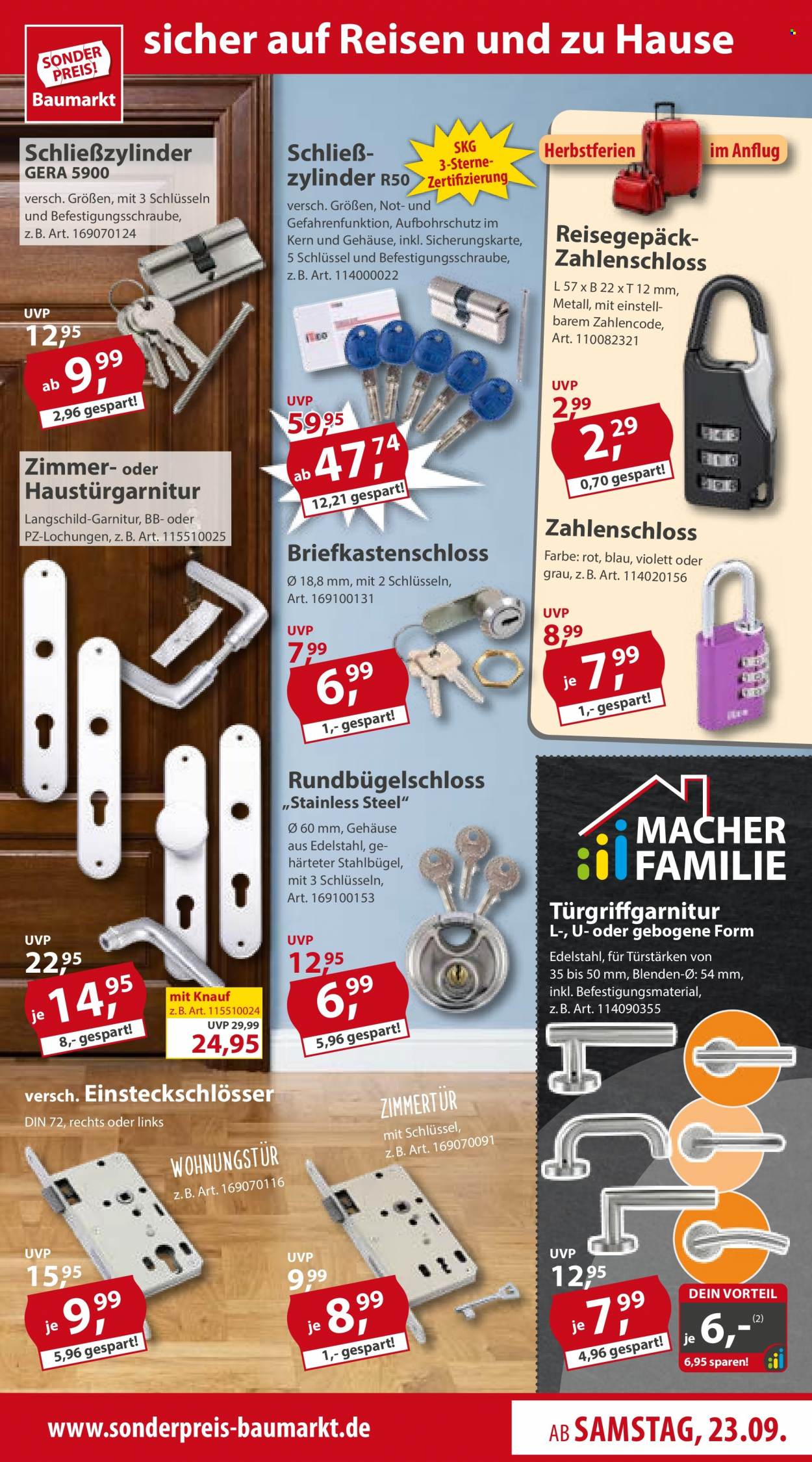 Sonderpreis-Baumarkt Prospekte  - 23.09.2023 - 29.09.2023. Seite 9