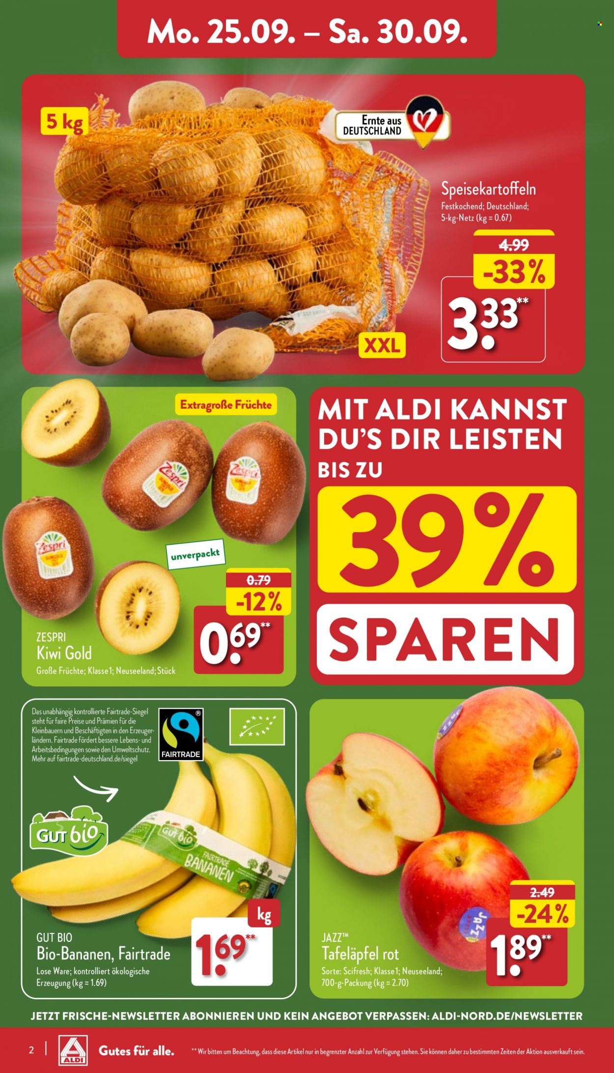 ALDI Nord Prospekte  - 25.09.2023 - 30.09.2023. Seite 2