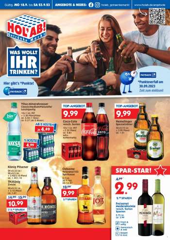 Leták Hol'ab! Getränkemarkt - 18.9.2023 - 23.9.2023.