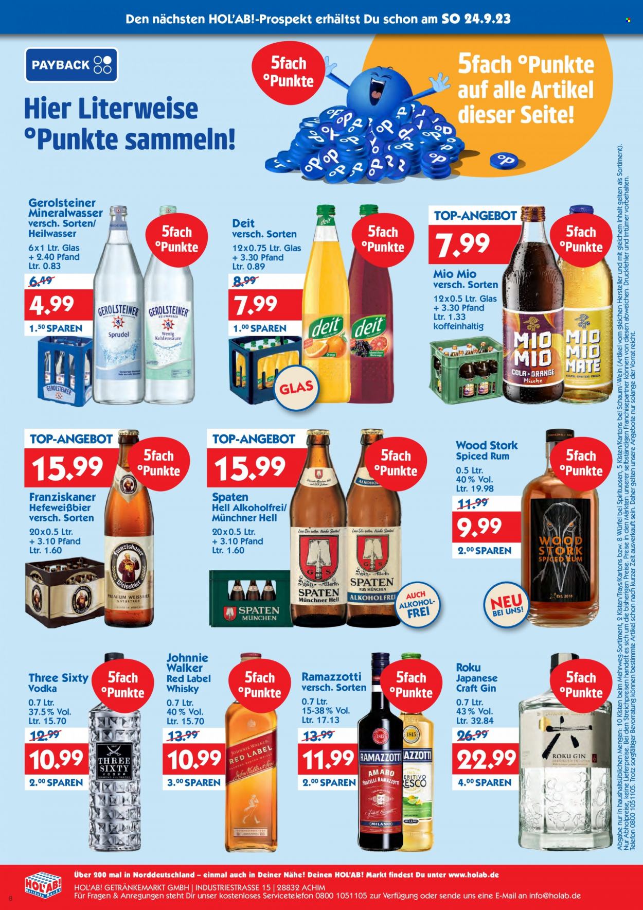 Hol'ab! Getränkemarkt Prospekte  - 18.09.2023 - 23.09.2023. Seite 8