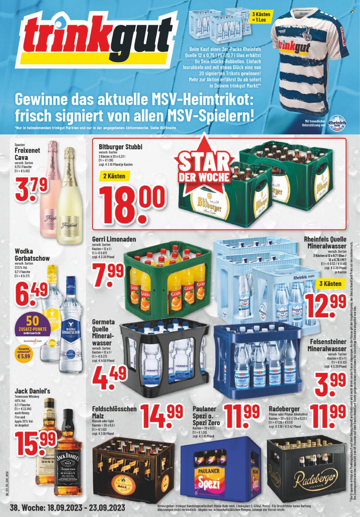 trinkgut Prospekte  - 18.09.2023 - 23.09.2023. Seite 1