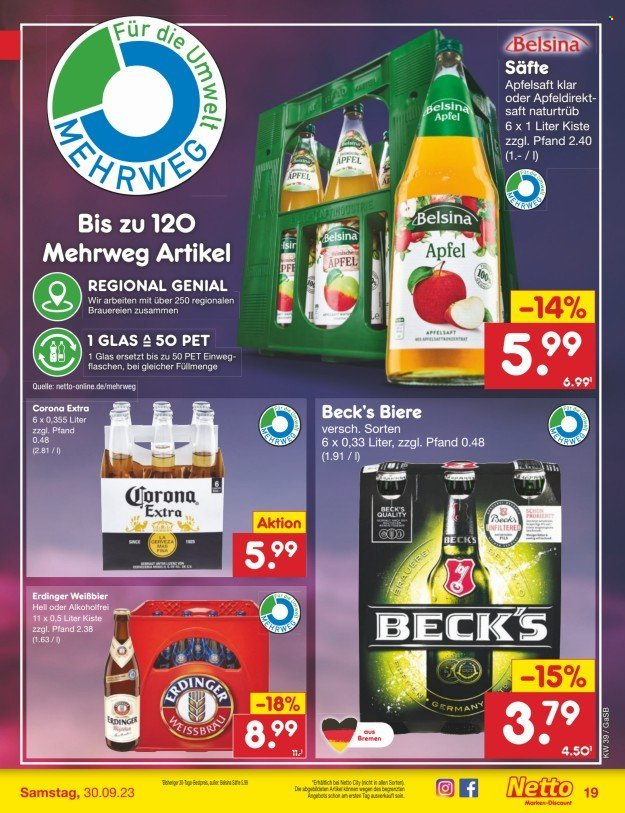 Netto Marken-Discount Prospekte  - 25.09.2023 - 30.09.2023. Seite 19