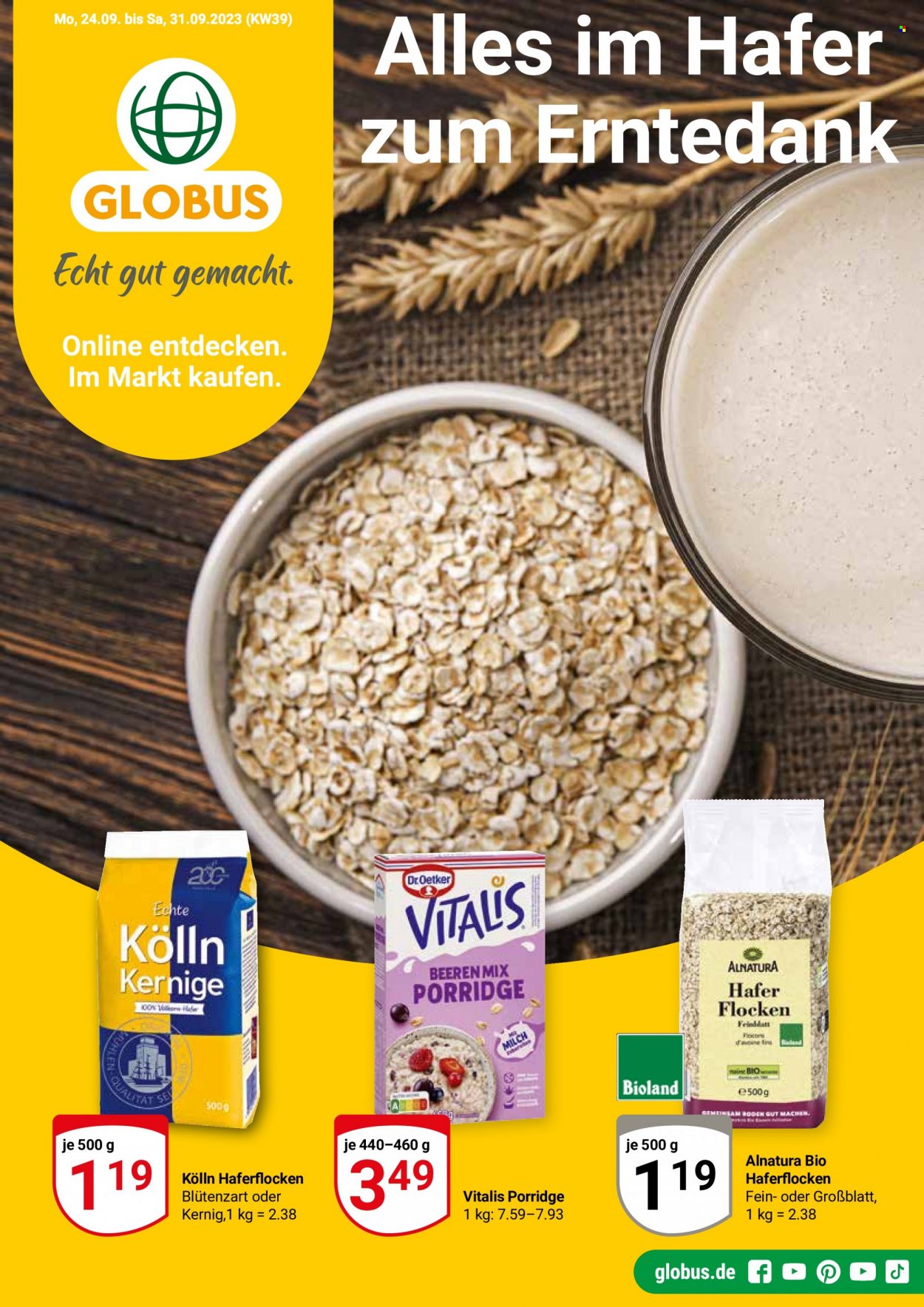 Globus Prospekte  - 25.09.2023 - 30.09.2023. Seite 1