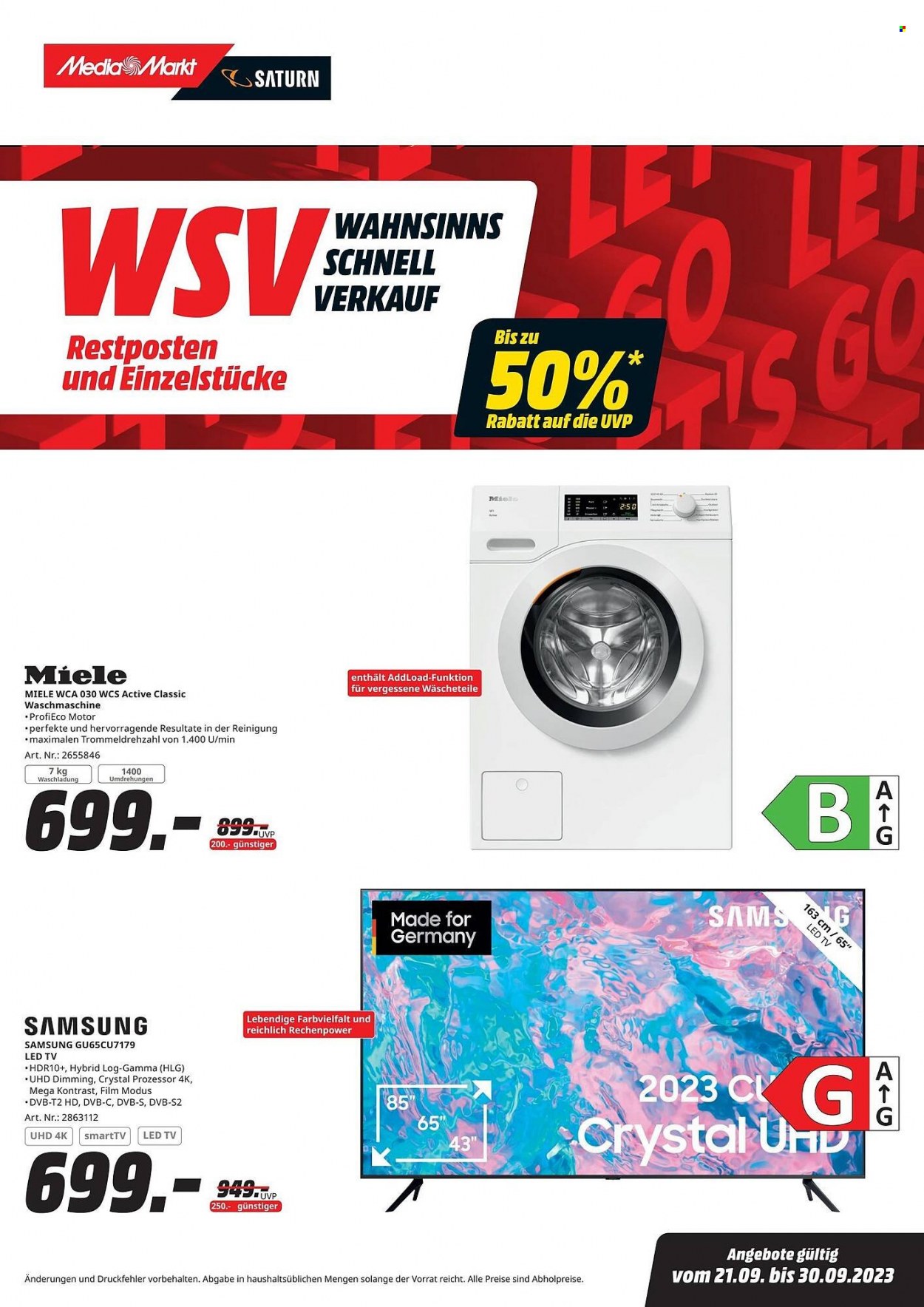 MediaMarkt Prospekte  - 21.09.2023 - 30.09.2023. Seite 1