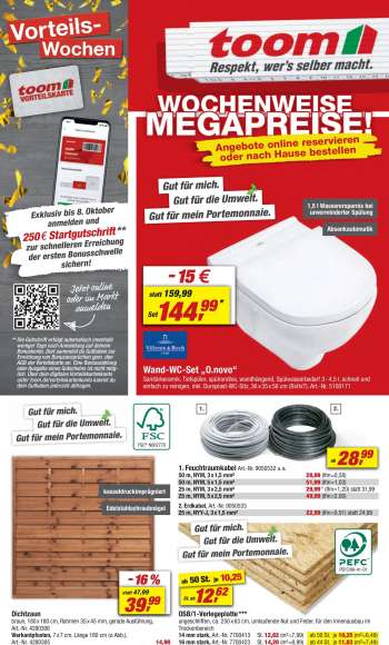Prospekte toom Baumarkt - 30.09.2023 - 6.10.2023.