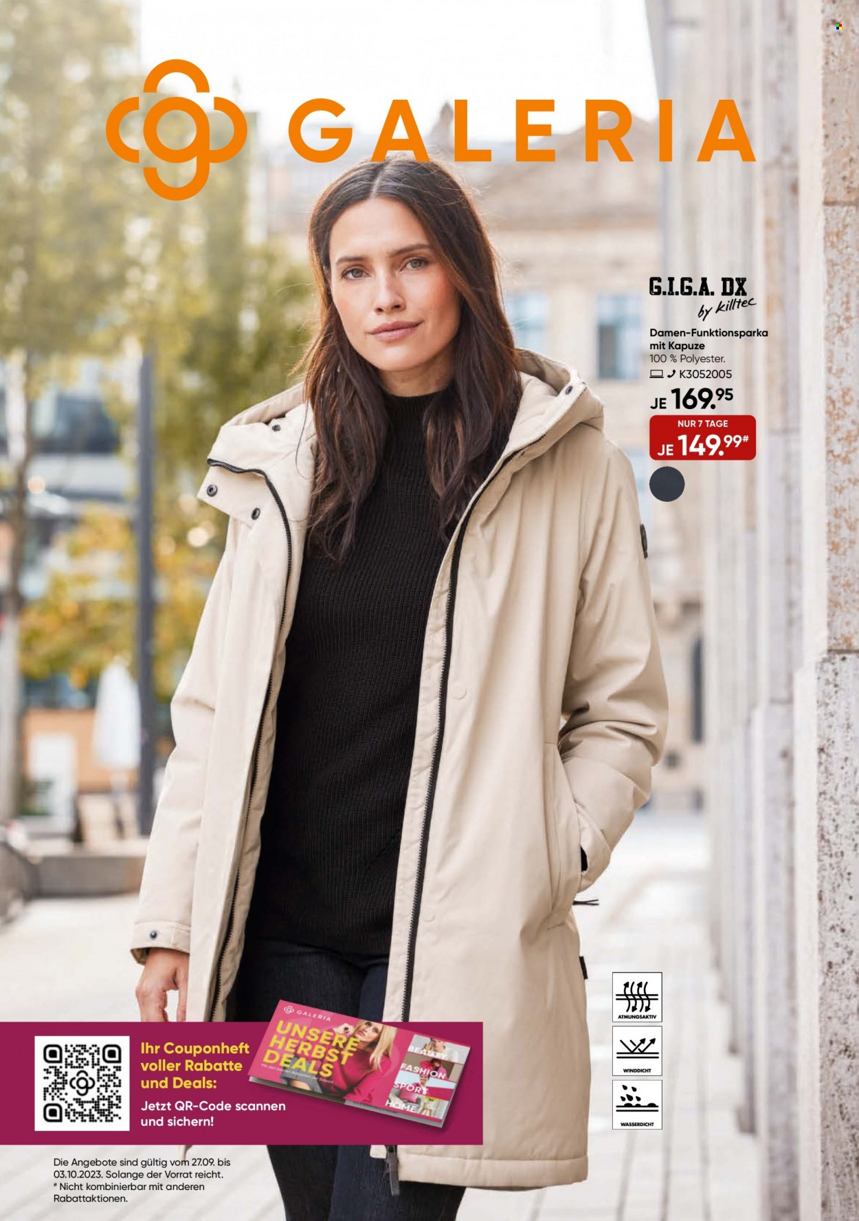 GALERIA Karstadt Kaufhof Prospekte  - 27.09.2023 - 3.10.2023. Seite 1