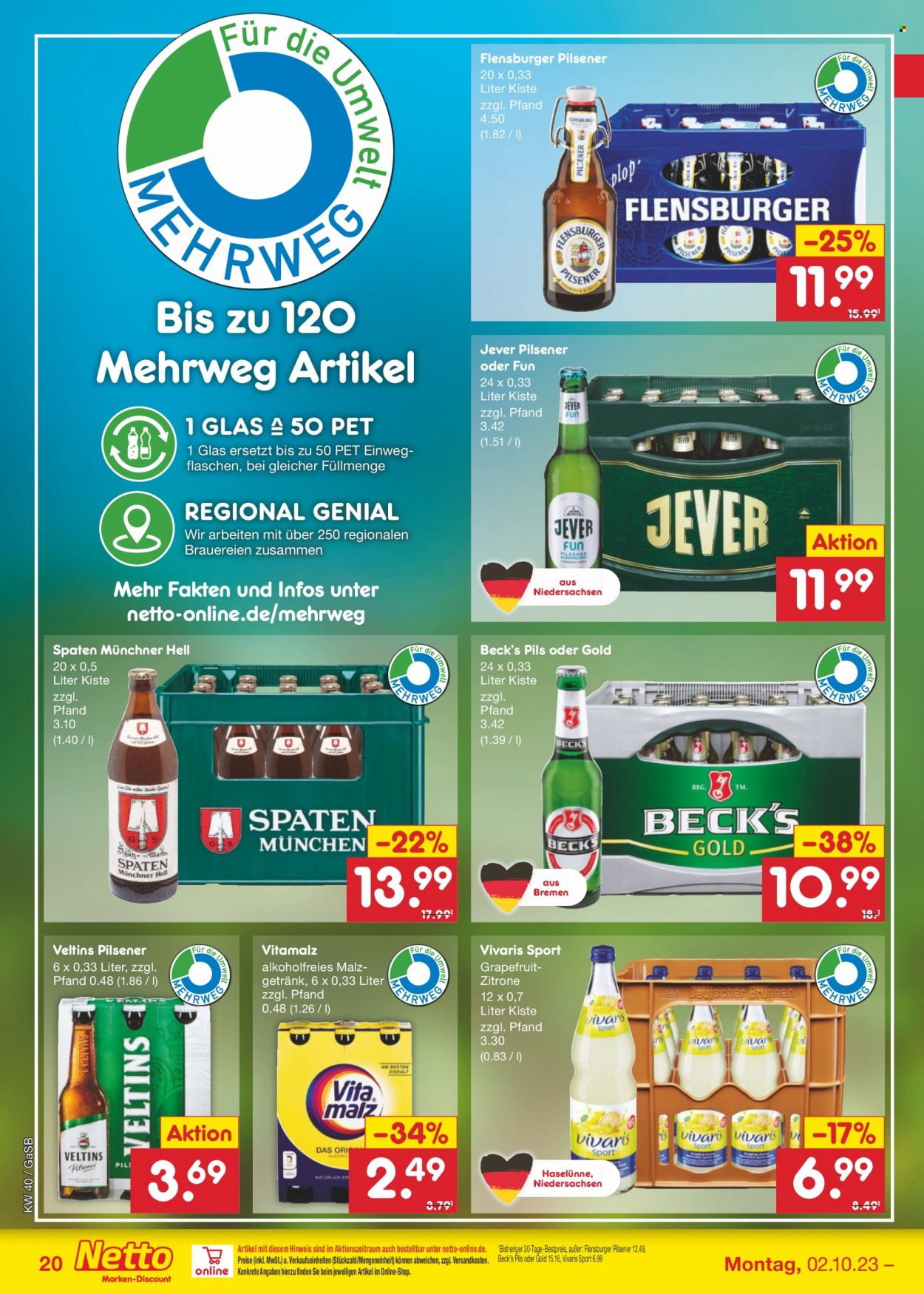 Netto Marken-Discount Prospekte  - 2.10.2023 - 7.10.2023. Seite 22