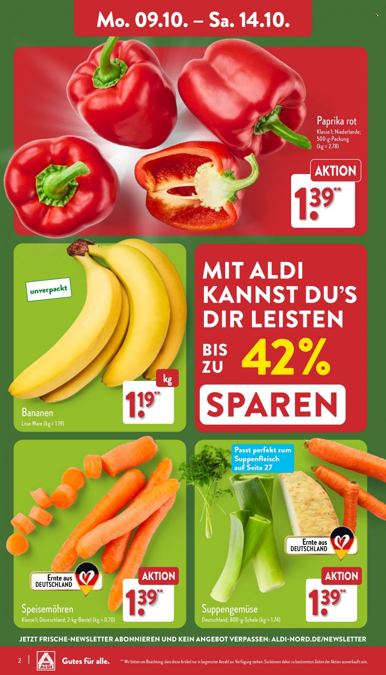 ALDI Nord Prospekte  - 9.10.2023 - 14.10.2023. Seite 2