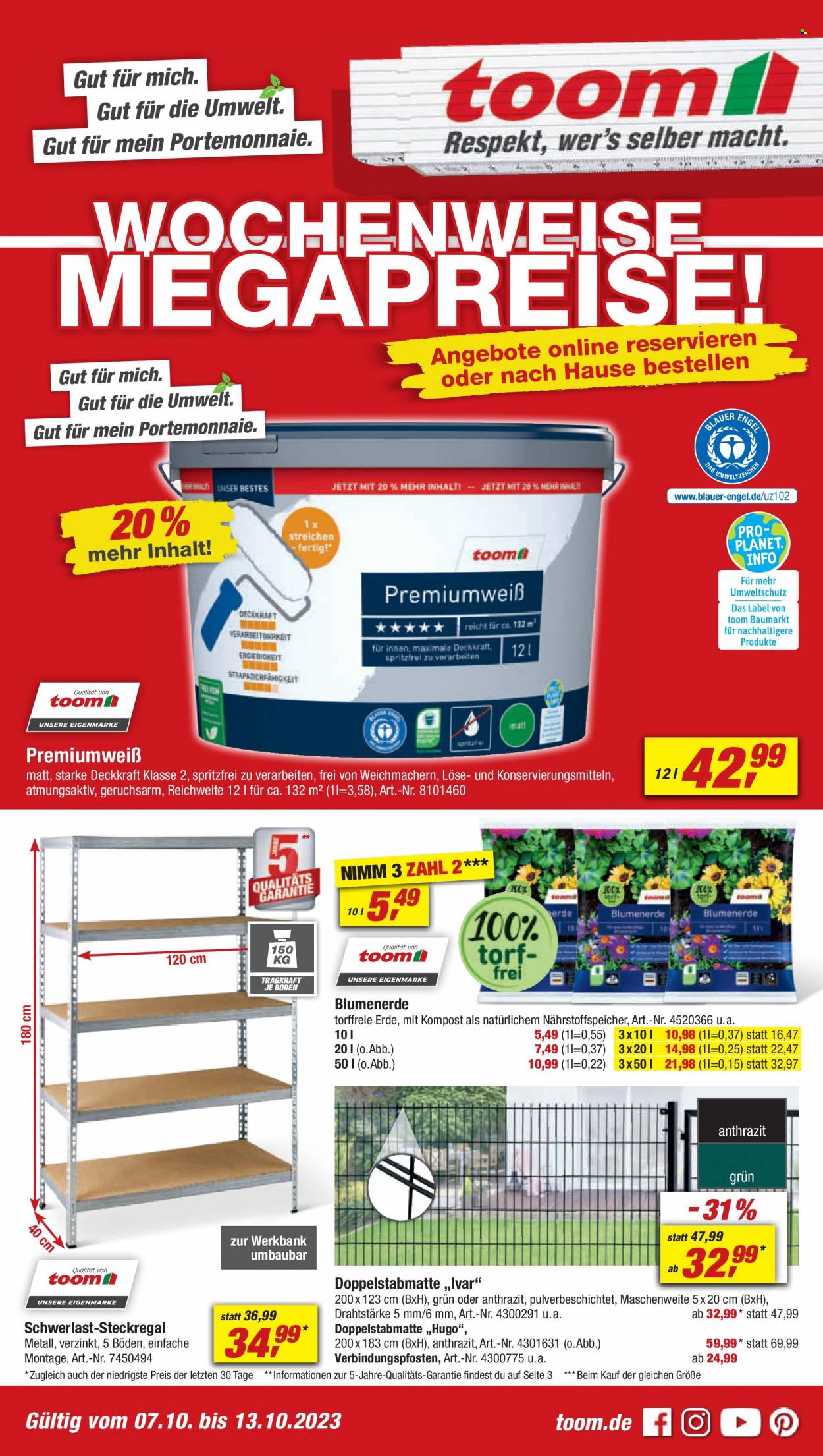 toom Baumarkt Prospekte  - 7.10.2023 - 13.10.2023. Seite 1