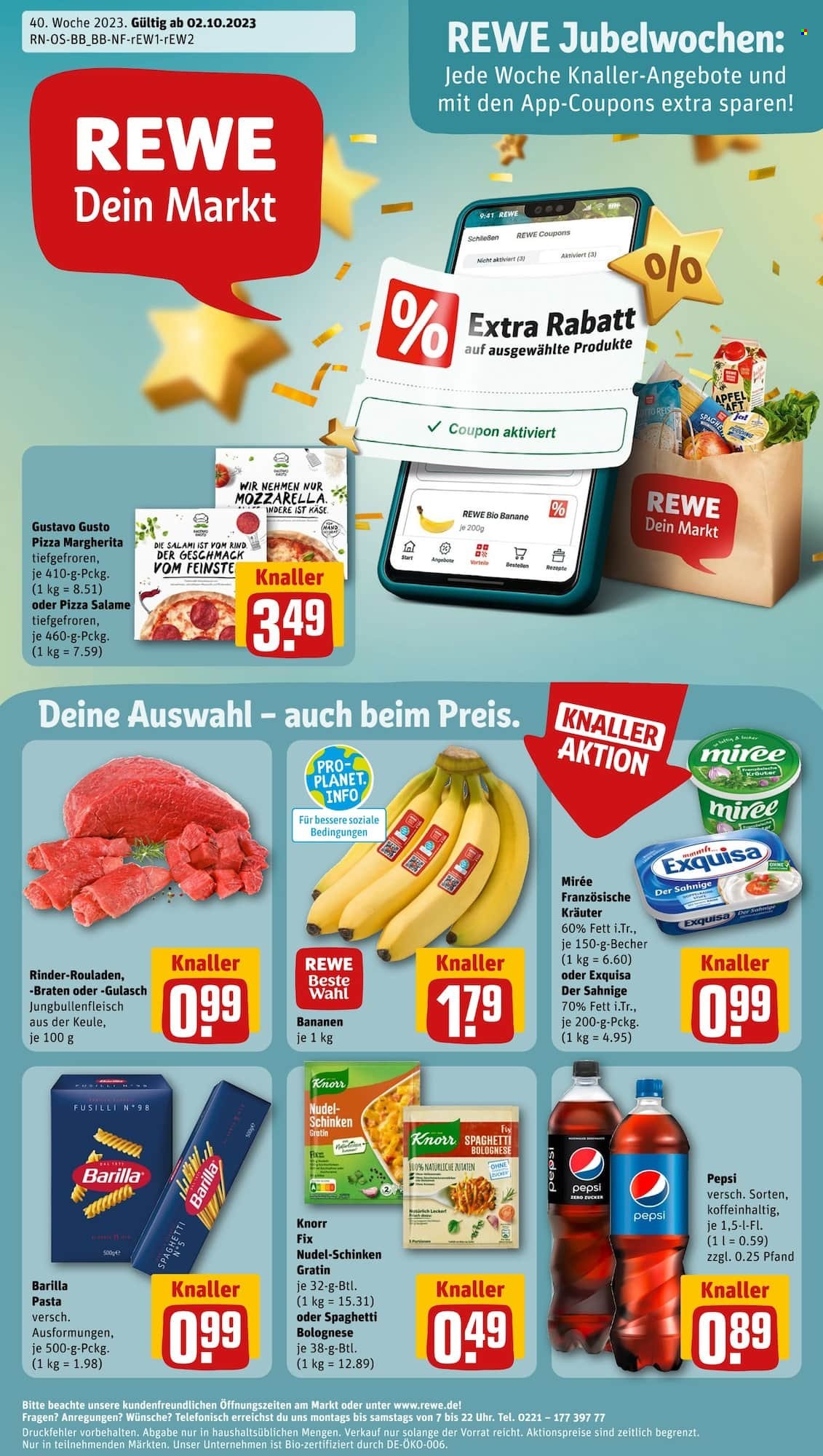 REWE Prospekte  - 2.10.2023 - 7.10.2023. Seite 1