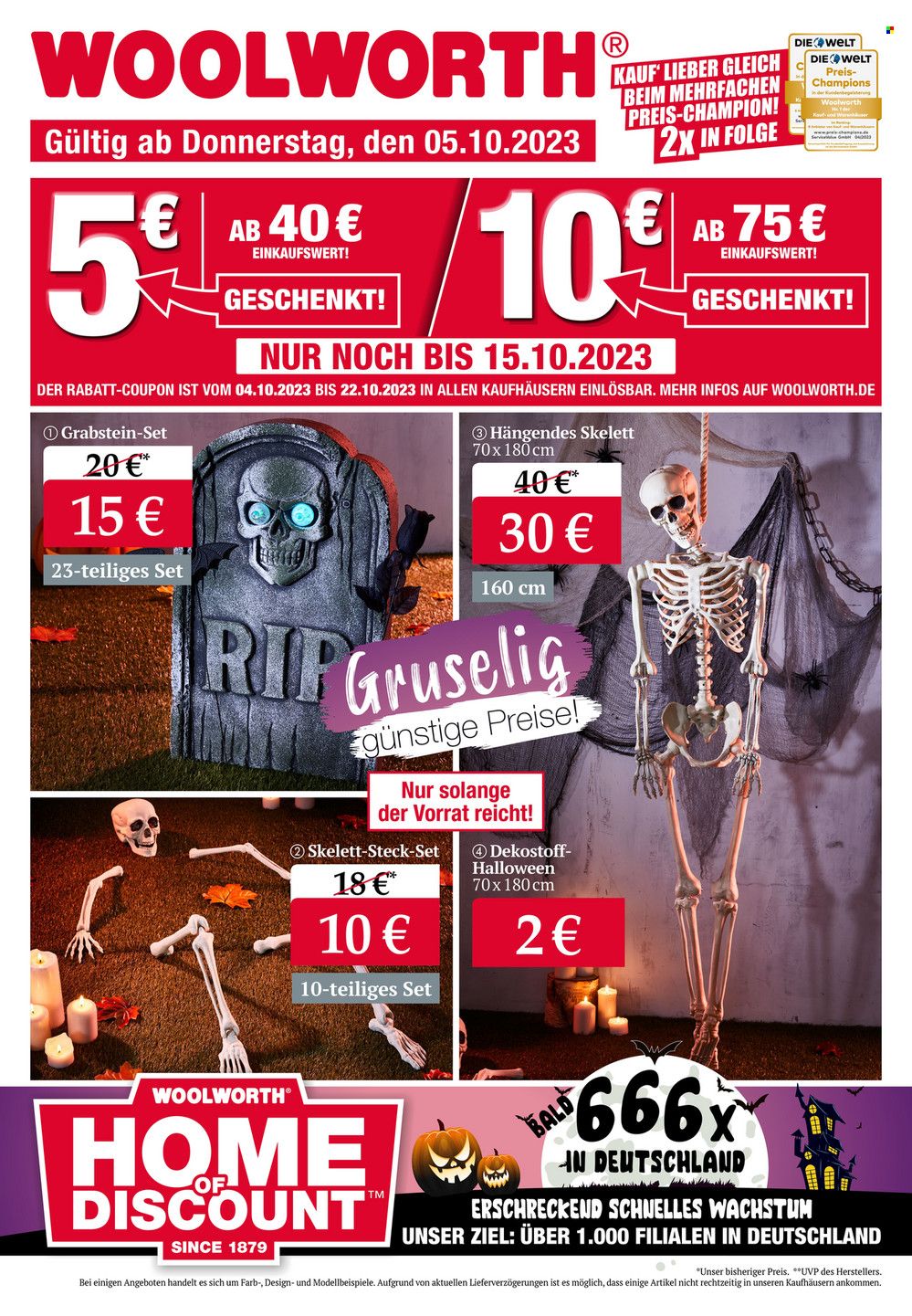 Woolworth Prospekte  - 5.10.2023 - 12.10.2023. Seite 1