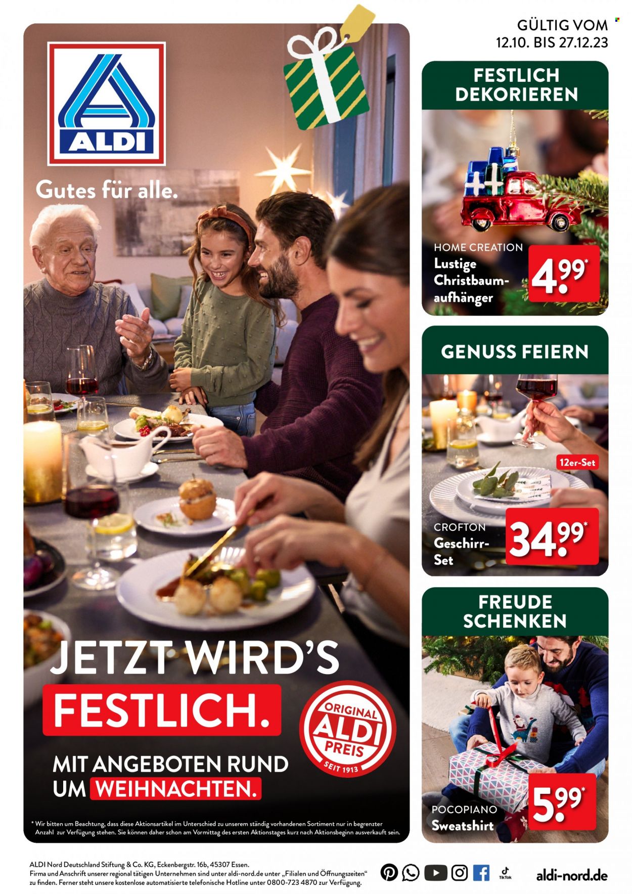 ALDI Nord Prospekte  - 12.10.2023 - 27.12.2023. Seite 1