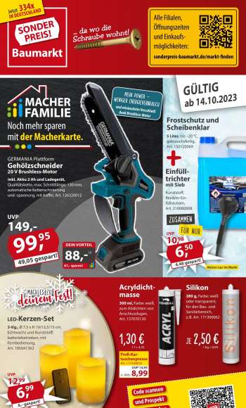 Prospekte Sonderpreis-Baumarkt - 14.10.2023 - 20.10.2023.