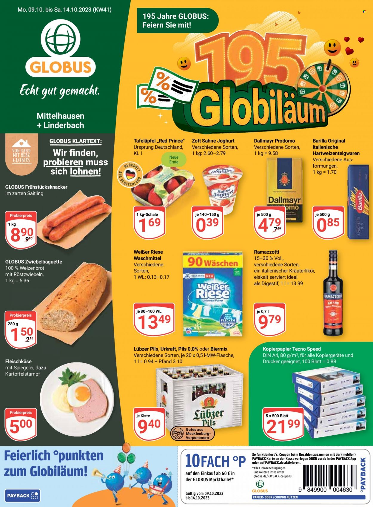 Globus Prospekte  - 9.10.2023 - 14.10.2023. Seite 1