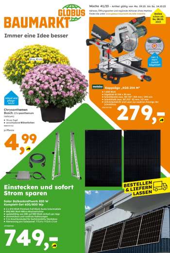 Prospekte Globus Baumarkt - 9.10.2023 - 14.10.2023.