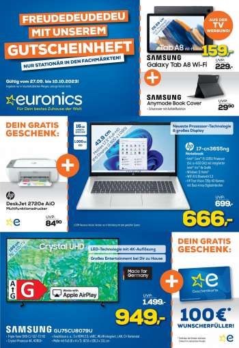 Prospekte Euronics - 27.09.2023 - 10.10.2023.