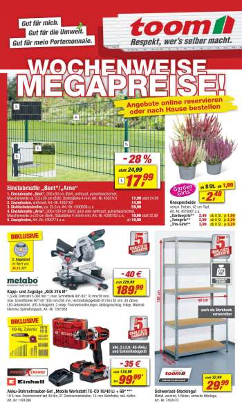 Prospekte toom Baumarkt - 21.10.2023 - 27.10.2023.