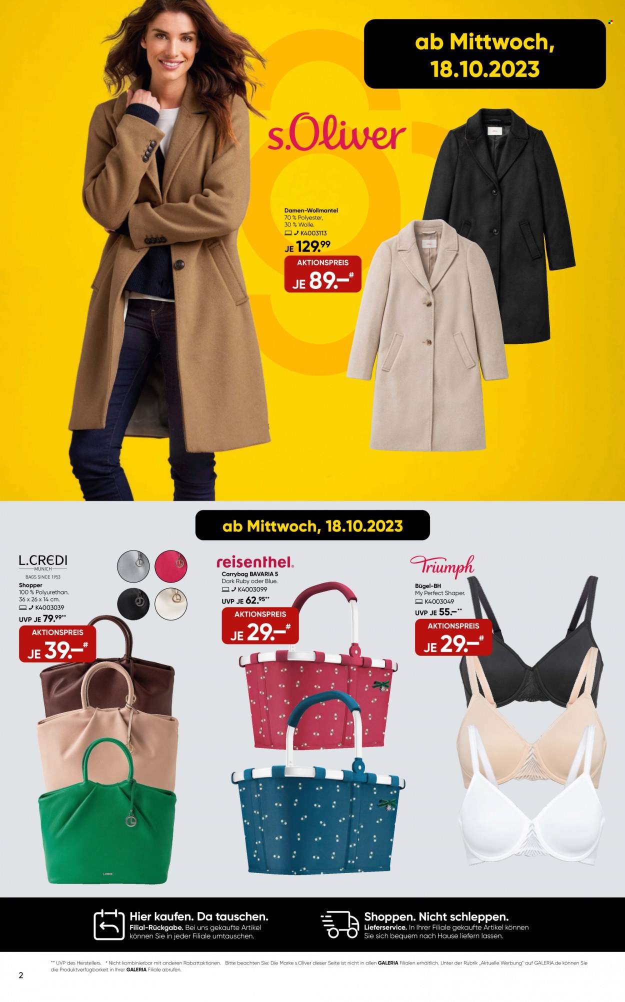GALERIA Karstadt Kaufhof Prospekte  - 18.10.2023 - 24.10.2023. Seite 2