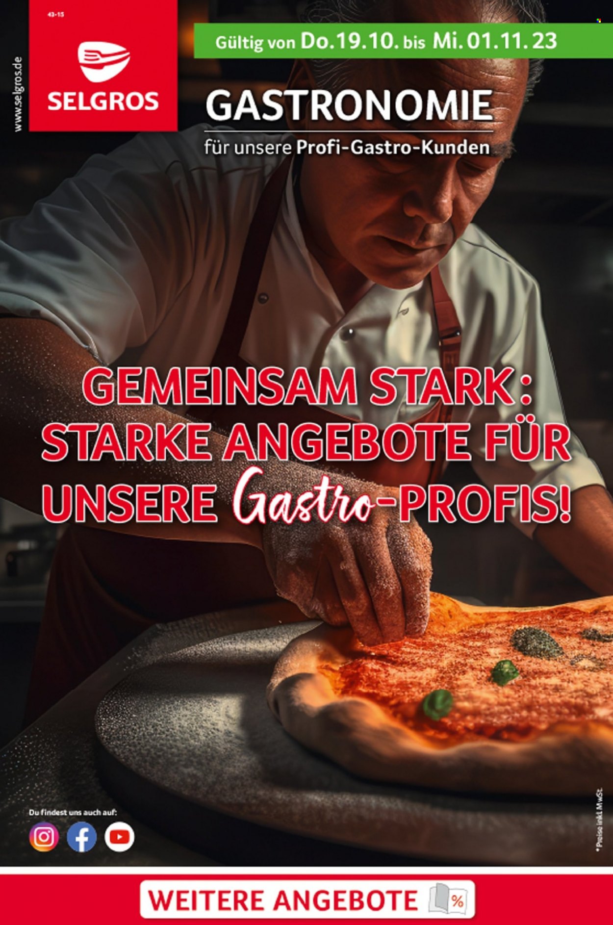 Selgros Prospekte  - 19.10.2023 - 1.11.2023. Seite 1