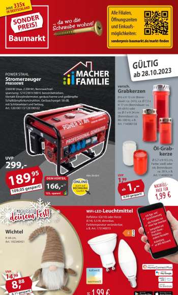 Prospekte Sonderpreis-Baumarkt - 28.10.2023 - 3.11.2023.