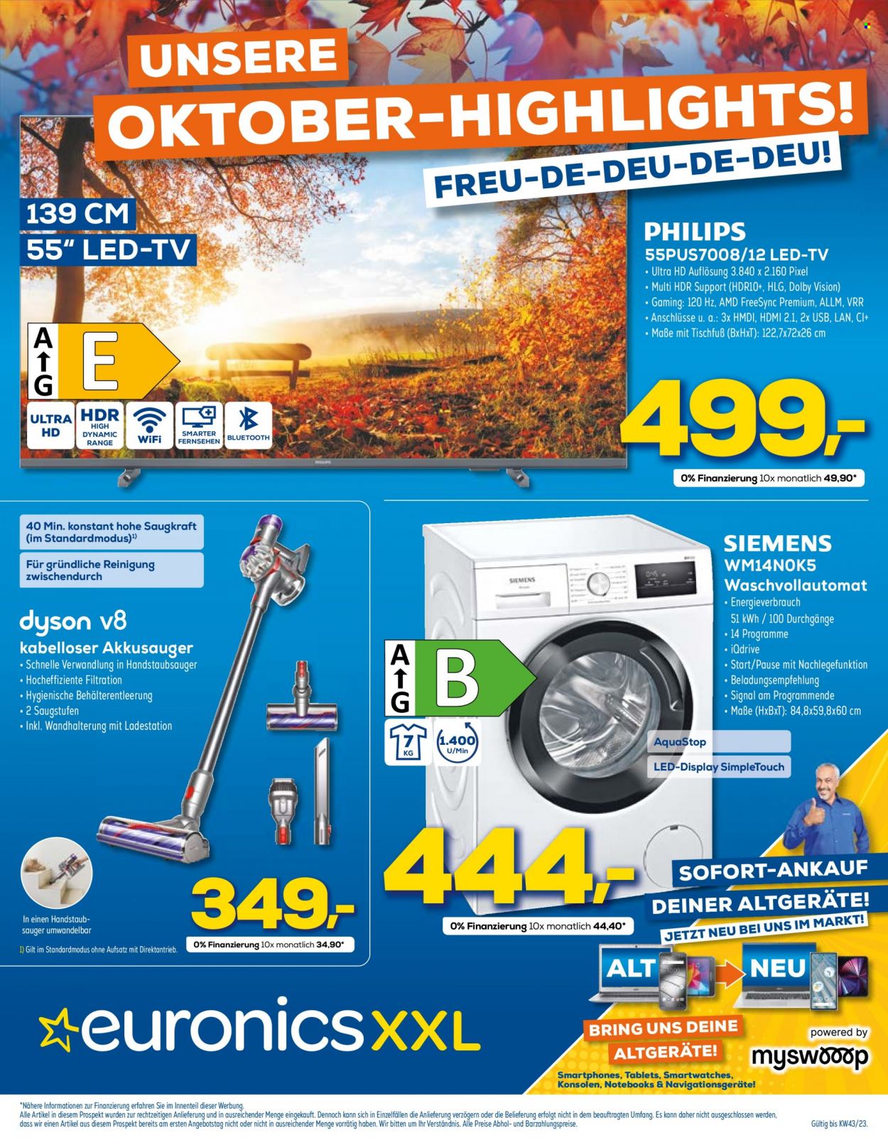 Euronics Prospekte  - 22.10.2023 - 29.10.2023. Seite 1