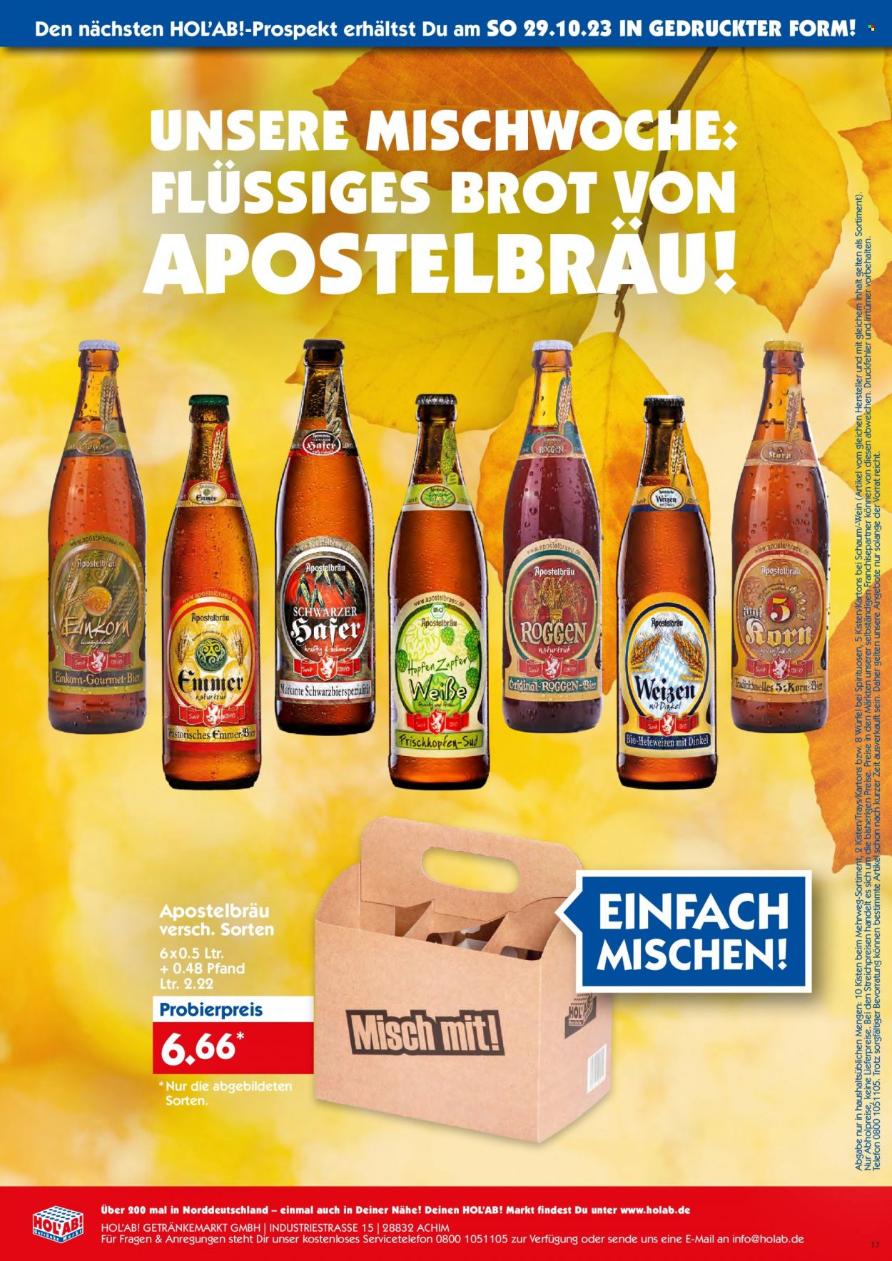 Hol'ab! Getränkemarkt Prospekte  - 23.10.2023 - 28.10.2023. Seite 17