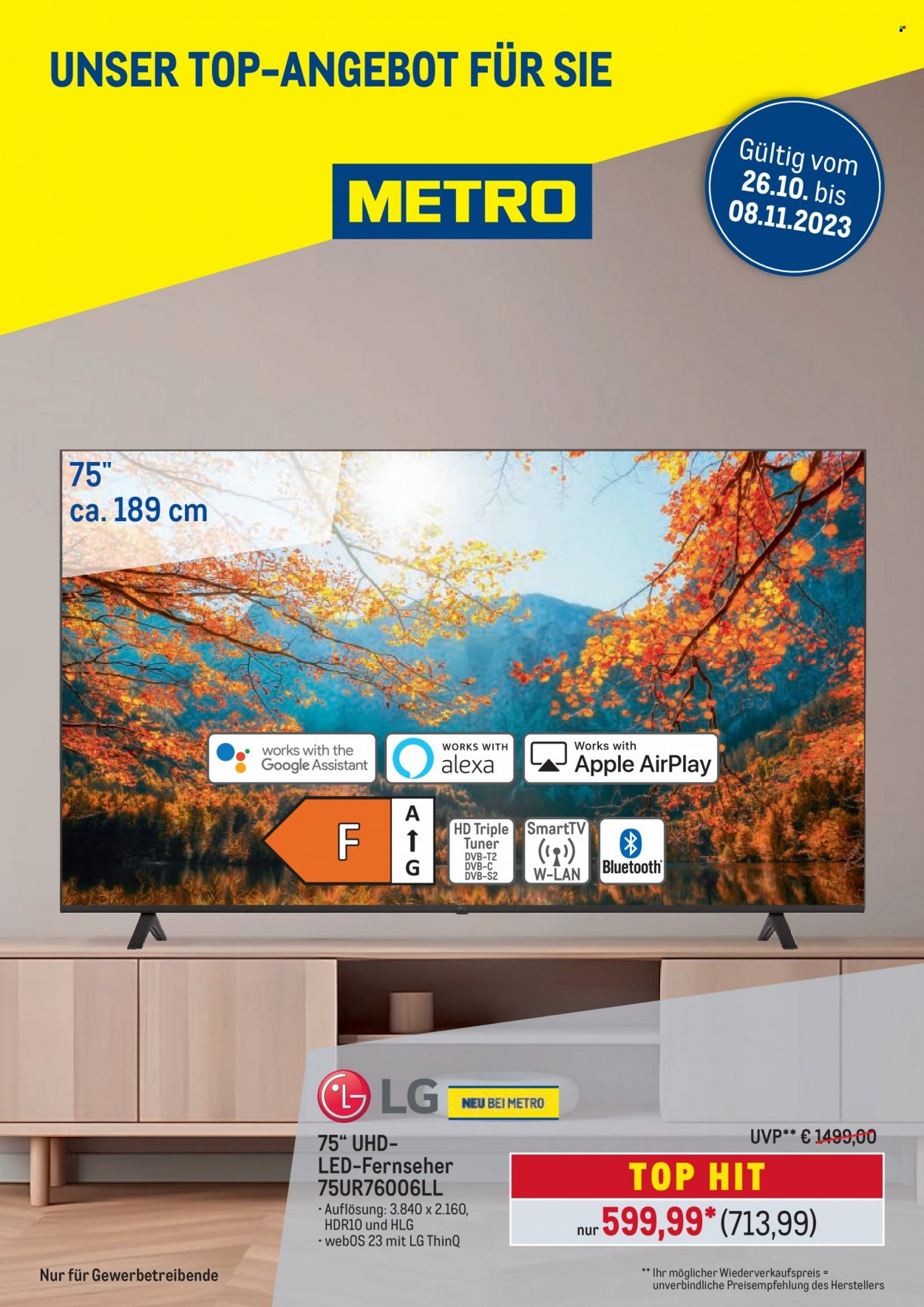 Metro Prospekte  - 26.10.2023 - 8.11.2023. Seite 1