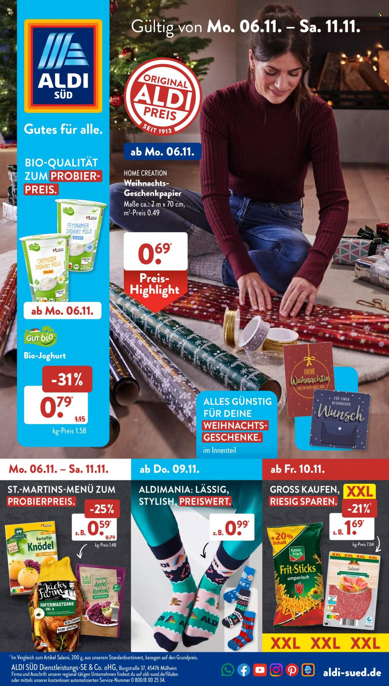 ALDI SÜD Prospekte  - 6.11.2023 - 11.11.2023. Seite 1