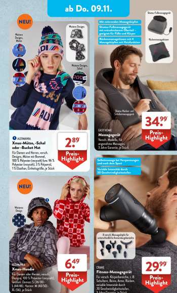 thumbnail - Xmas-Mütze, -Schal oder -Bucket Hat Für Damen und Herren, versch. Designs, Mütze mit Bommel, 100 % Polyester (recycelt) bzw. 96 % Polyester (recycelt), 3 % Polyamid, 1 % Elasthan, Einheitsgröße, je Stück