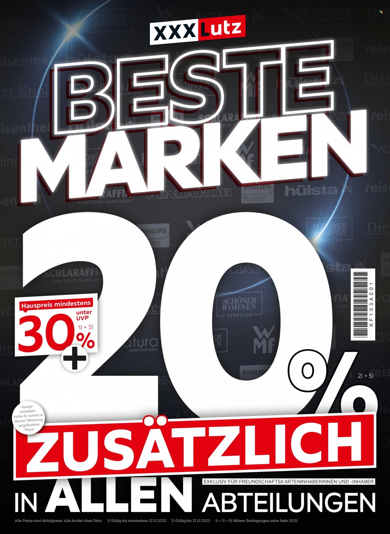 XXXLutz Prospekte  - 29.10.2023 - 12.11.2023. Seite 1