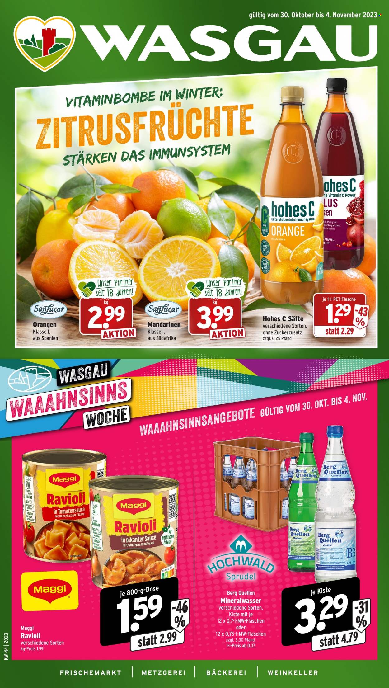 Wasgau Prospekte  - 30.10.2023 - 4.11.2023. Seite 1