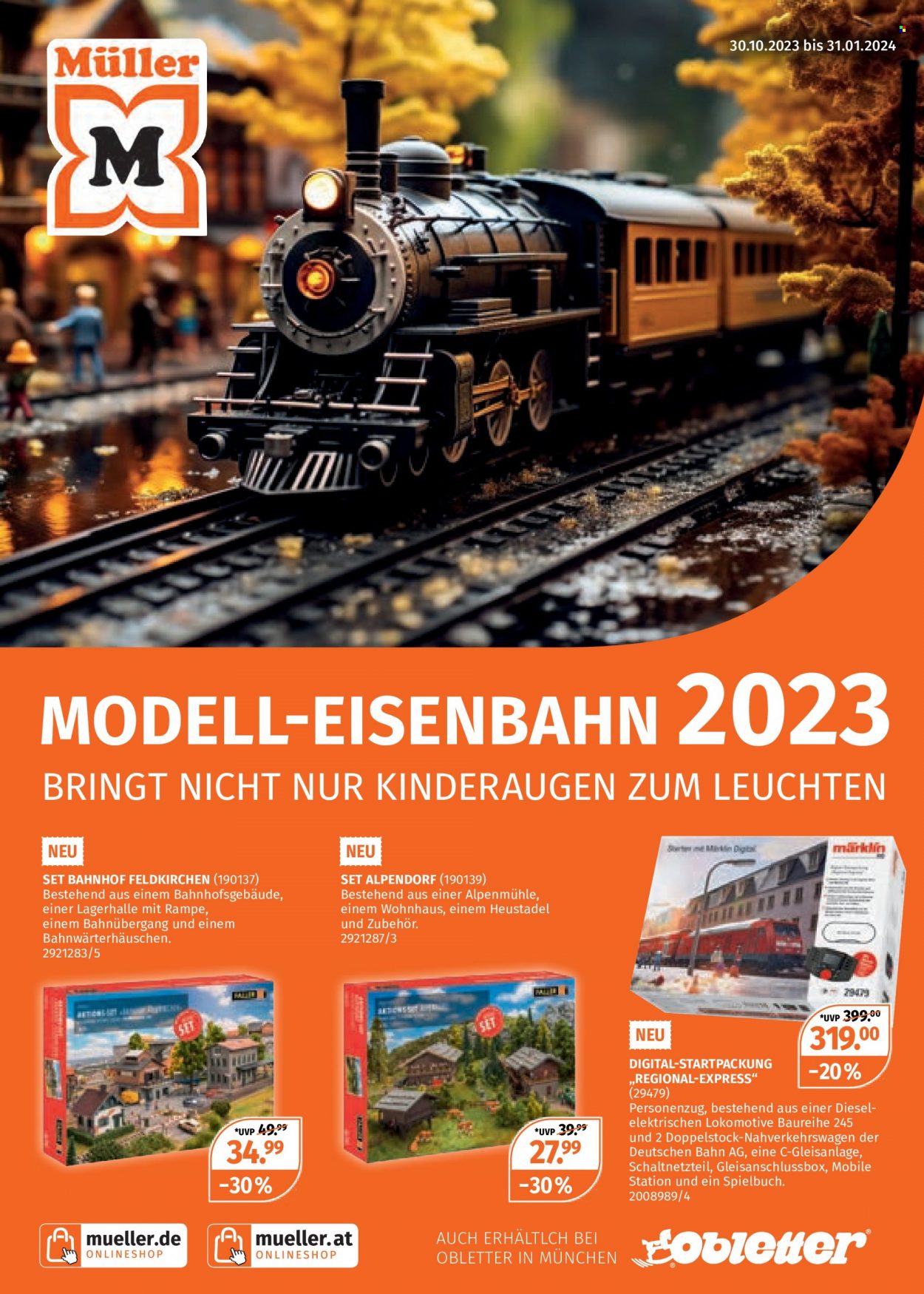 Müller Prospekte  - 30.10.2023 - 31.01.2024. Seite 1