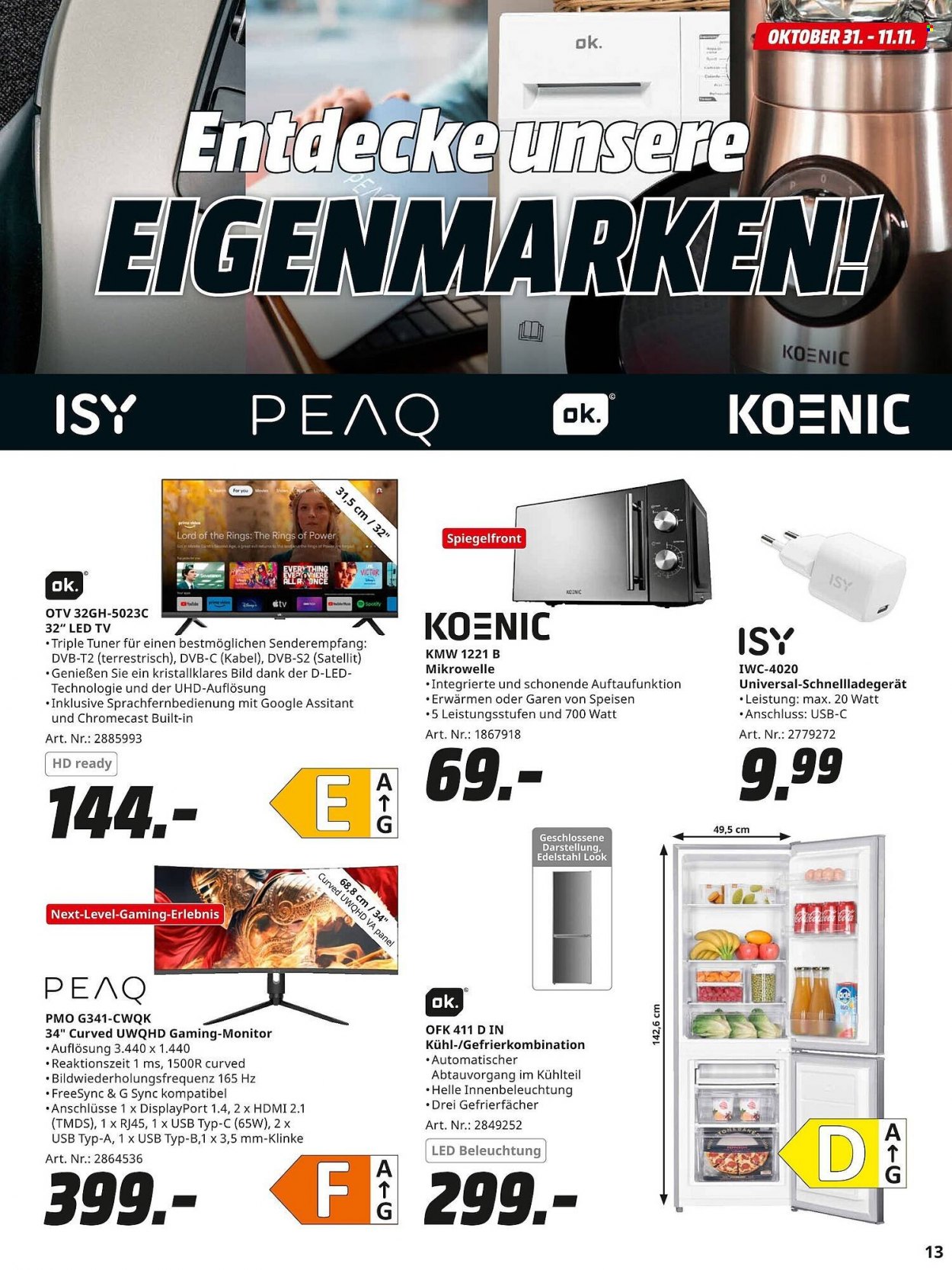 MediaMarkt Prospekte  - 31.10.2023 - 11.11.2023. Seite 13