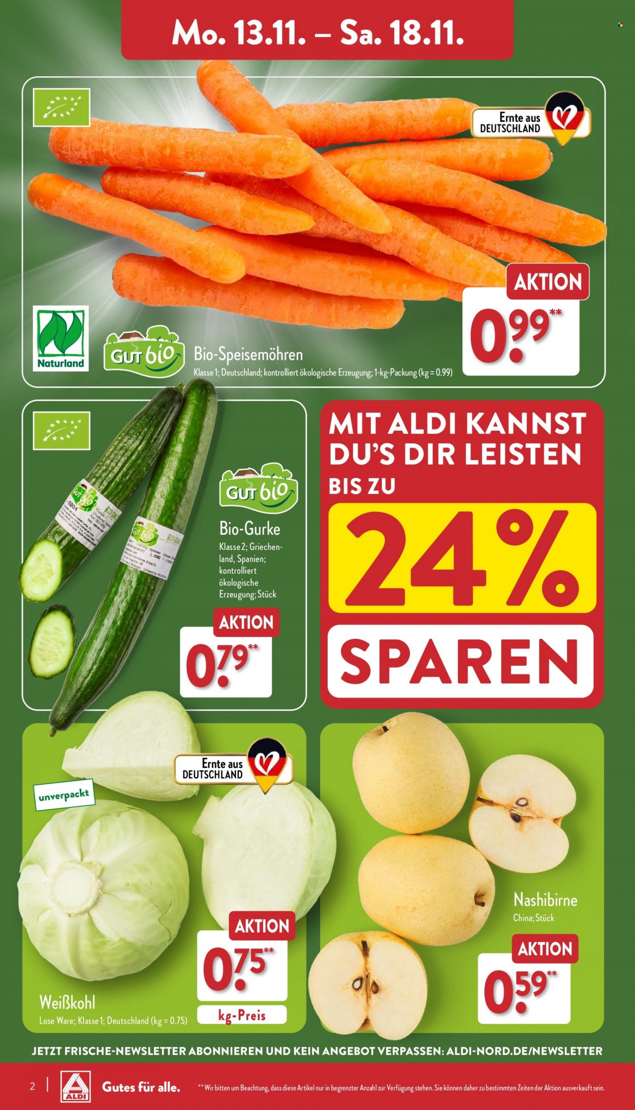 ALDI Nord Prospekte  - 13.11.2023 - 18.11.2023. Seite 2