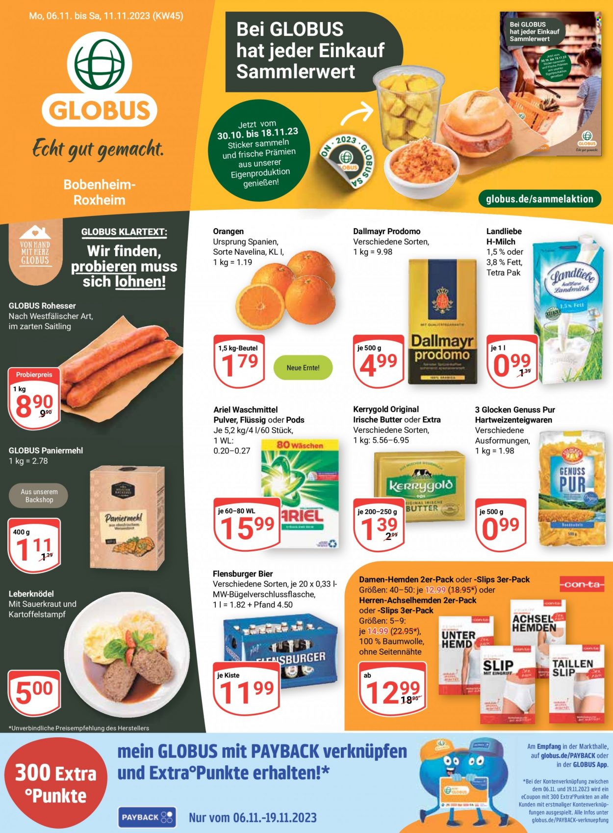 Globus Prospekte  - 6.11.2023 - 11.11.2023. Seite 1