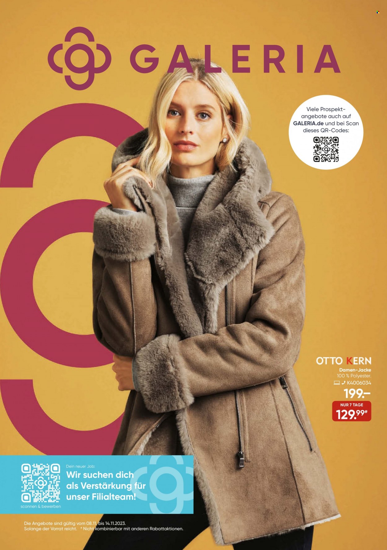 GALERIA Karstadt Kaufhof Prospekte  - 8.11.2023 - 14.11.2023. Seite 1