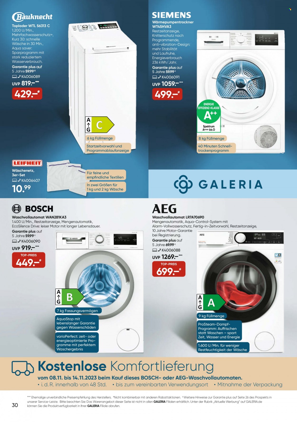 GALERIA Karstadt Kaufhof Prospekte  - 8.11.2023 - 14.11.2023. Seite 30