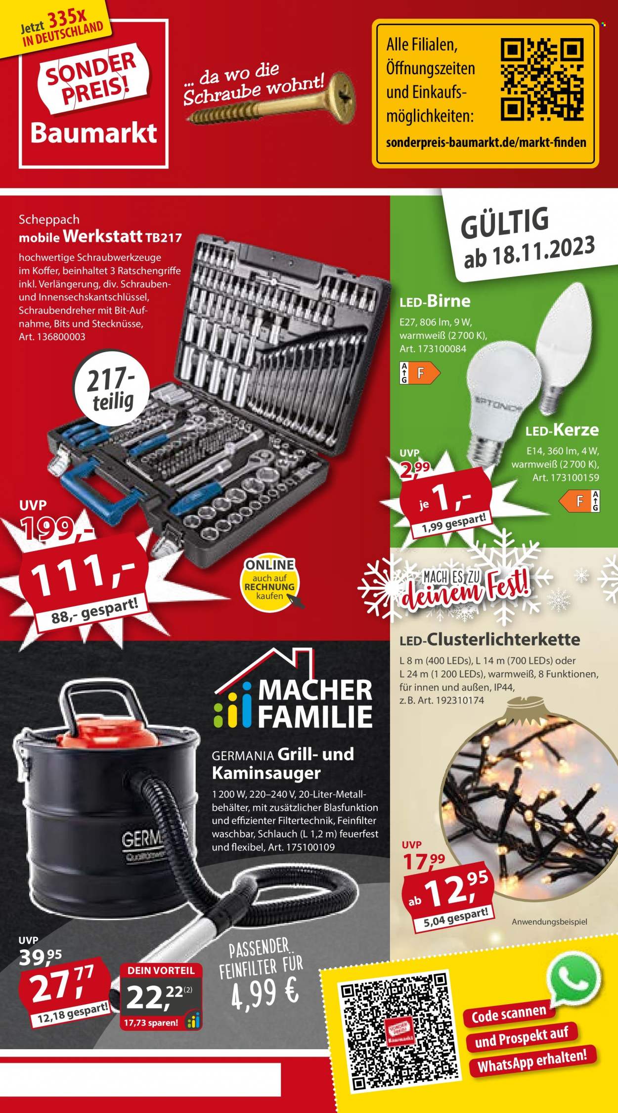 Sonderpreis-Baumarkt Prospekte  - 18.11.2023 - 24.11.2023. Seite 1