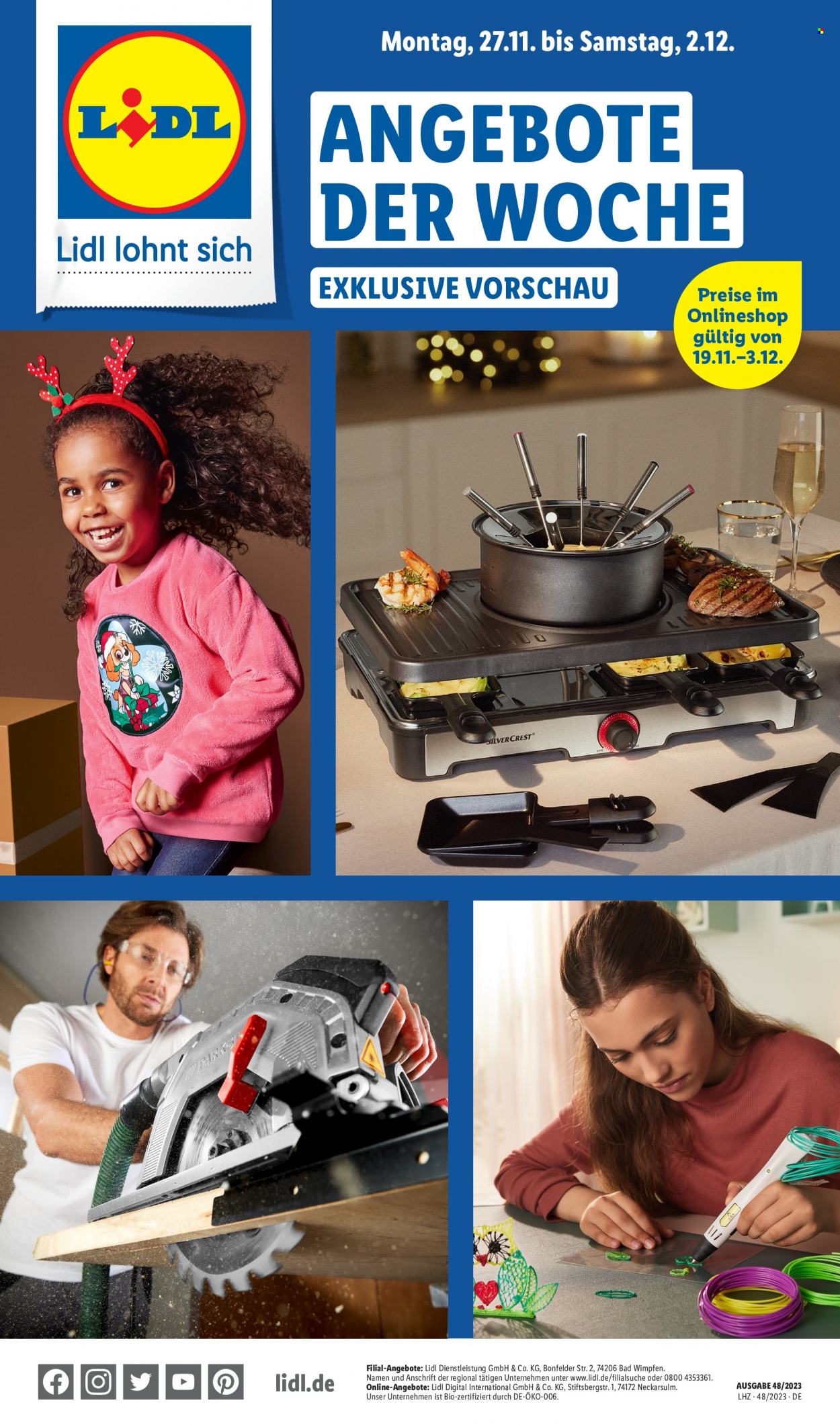 Lidl Prospekte  - 27.11.2023 - 2.12.2023. Seite 1
