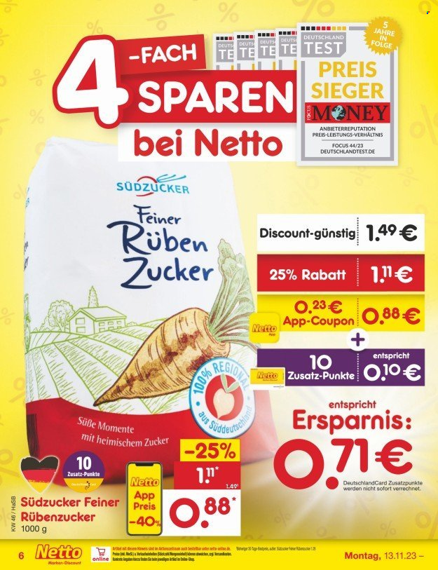 Netto Marken-Discount Prospekte  - 13.11.2023 - 18.11.2023. Seite 6